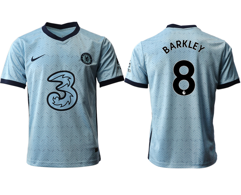 Men 2020-2021 club Chelsea away aaa version #8 Light blue Soccer Jerseys->->Soccer Club Jersey
